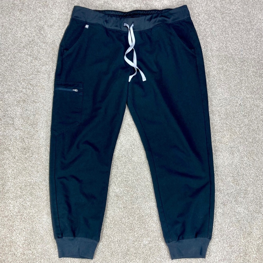 Figs Zamora High Waist Jogger Scrub Pants Womens Sz XL Black Healthcare Office